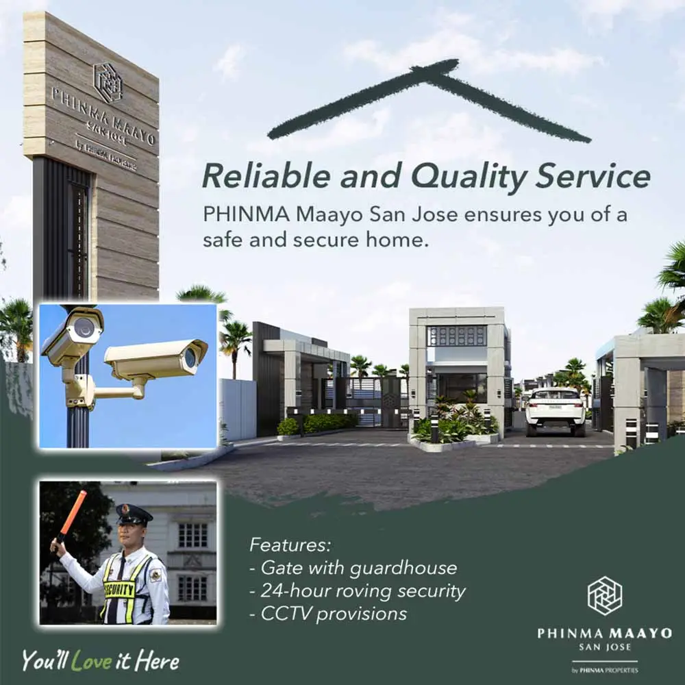 A collage showcasing a gated community’s security features.