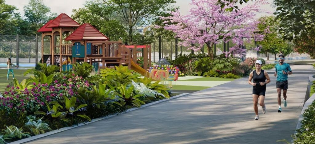 Green spaces in Saludad with playground and jogging paths