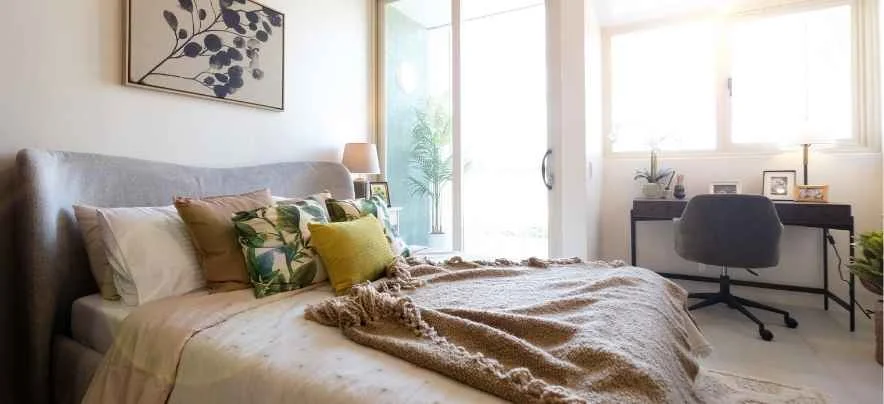 Modern bedroom at Maayo Terraces Saludad; a must-see when you tour condo model unit philippines for functional living.